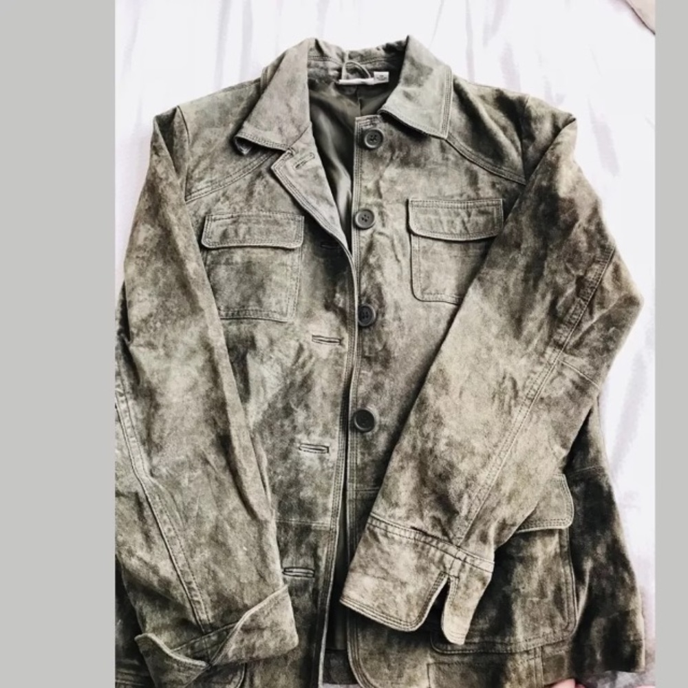 St. John’s Bay Olive-Green Velvet Jacket